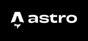Astro logo — white rocket-ship A and lowercase astro wordmark on navy